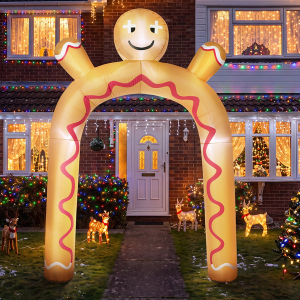 Tinseltown 3M Christmas Inflatable Archway Gingerbread Man Arch Xmas LED Lights