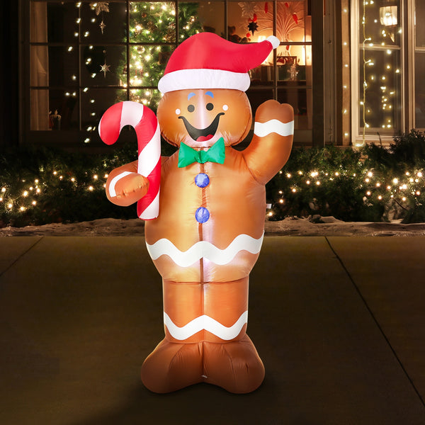 Tinseltown 1.5M Christmas Inflatable Gingerbread Man LED Light Party Decor