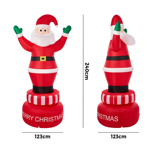 Tinseltown 2.4M Christmas Inflatable Spinning Santa Claus Xmas Decor LED Outdoor