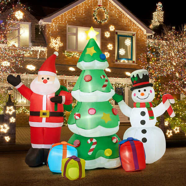 Tinseltown 2.4M Christmas Inflatable Set of 3 Xmas Decoration LED Light Outdoor