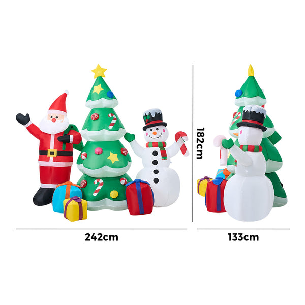 Tinseltown 2.4M Christmas Inflatable Set of 3 Xmas Decoration LED Light Outdoor