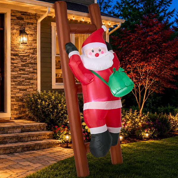 Tinseltown 2.4M Christmas Inflatable Santa Ladder LED Light Xmas Party Decor