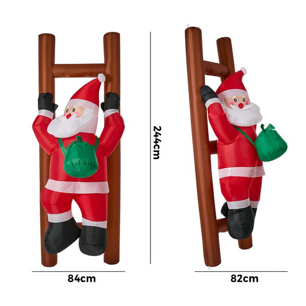 Tinseltown 2.4M Christmas Inflatable Santa Ladder LED Light Xmas Party Decor