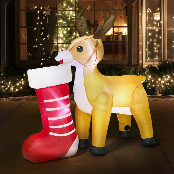 Tinseltown 1.8M Christmas Inflatable Reindeer LED Light Garden Decor Toy