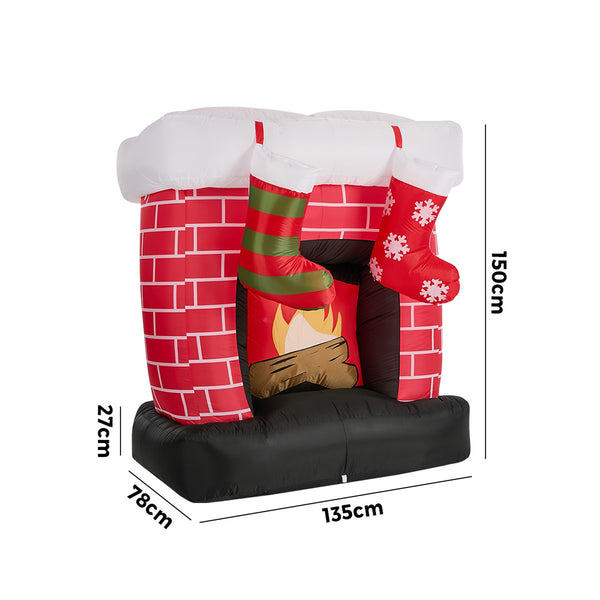 Tinseltown 1.5M Christmas Inflatable Fireplace LED Light Indoor Outdoor Decor