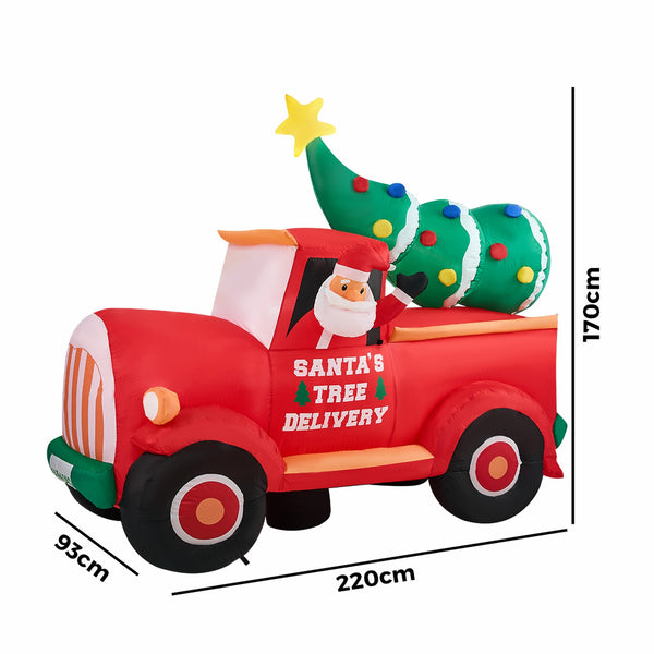 Tinseltown 2.2M Christmas Inflatable Santa Truck Xmas Decor LED Lights