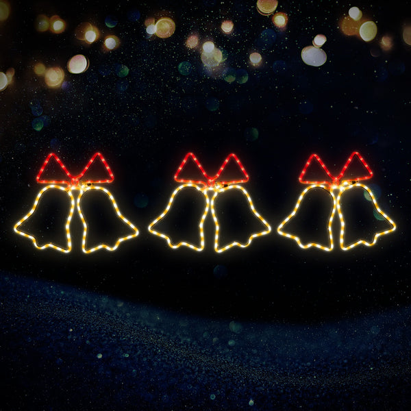 Tinseltown Christmas Light 3PCS Jingle Bell Set LED Motif Lights Xmas Decor