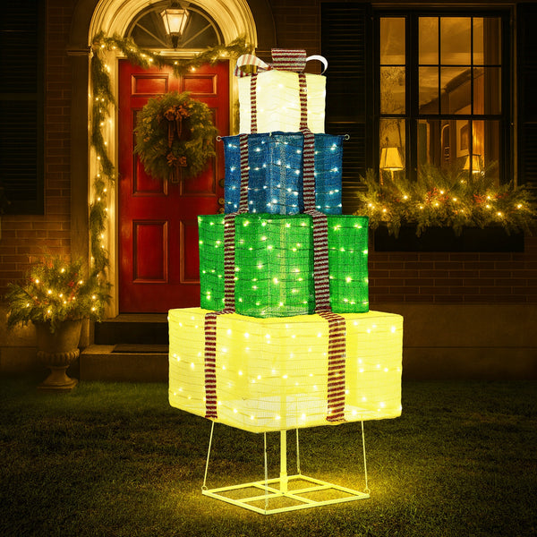 Tinseltown 3D Christmas Light LED 142cm Gift Boxes Xmas Decor 8 Effects