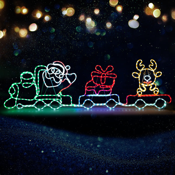 Tinseltown Christmas Light LED Motif Lights Santa Train 196cm Xmas Decor Display