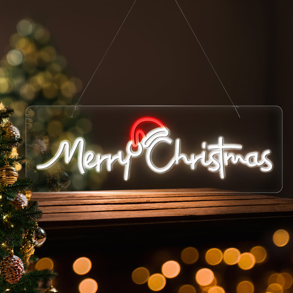 Tinseltown Merry Christmas Sign Light LED Motif Rope Lights 76cm Xmas Decor