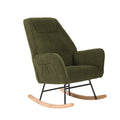 Oikiture Upholstered Sherpa Accent Rocking Armchair