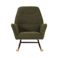 Oikiture Upholstered Sherpa Accent Rocking Armchair