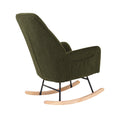 Oikiture Upholstered Sherpa Accent Rocking Armchair