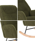 Oikiture Upholstered Sherpa Accent Rocking Armchair
