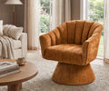 Oikiture Linen Swivel Armchair