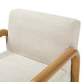 Oikiture Armchair Fabric Accent Chair Lounge Sofa Timber Look Legs - Natural / 1