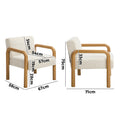 Oikiture Armchair Fabric Accent Chair Lounge Sofa Timber Look Legs - Natural / 2