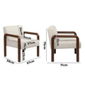 Oikiture Armchair Fabric Accent Chair Lounge Sofa Timber Look Legs - Walnut / 1