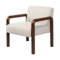 Oikiture Armchair Fabric Accent Chair Lounge Sofa Timber Look Legs - Walnut / 1