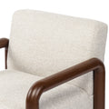 Oikiture Armchair Fabric Accent Chair Lounge Sofa Timber Look Legs - Walnut / 1