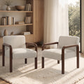 Oikiture Fabric Accent Armchair - Steel Timber Looking Legs