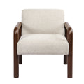 Oikiture Armchair Fabric Accent Chair Lounge Sofa Timber Look Legs - Walnut / 2