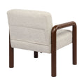 Oikiture Armchair Fabric Accent Chair Lounge Sofa Timber Look Legs - Walnut / 2