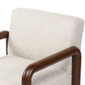 Oikiture Armchair Fabric Accent Chair Lounge Sofa Timber Look Legs - Walnut / 2