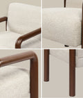 Oikiture Armchair Fabric Accent Chair Lounge Sofa Timber Look Legs - Walnut / 2