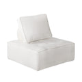 Oikiture TOFU Modular Sofa Lounge Chair Armless Sherpa White - product image 2