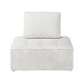 Oikiture TOFU Modular Sofa Lounge Chair Armless Sherpa White - product image 3