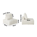 Oikiture TOFU Modular Sofa Lounge Chair Armless Sherpa White - product image 4