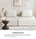 Oikiture TOFU Modular Sofa Lounge Chair Armless Sherpa White - product image 8
