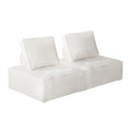Oikiture 2PCS TOFU Modular Sofa Lounge Chairs Armless Sherpa White - product image 2