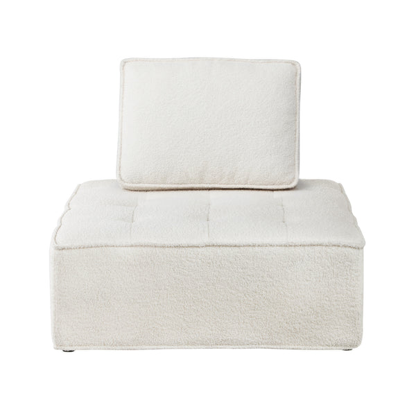 Oikiture 2PCS TOFU Modular Sofa Lounge Chairs Armless Sherpa White - product image 3