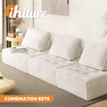 Oikiture 3PCS TOFU Modular Sofa Lounge Chairs Armless Sherpa White - product image 1