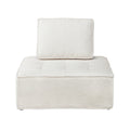 Oikiture 3PCS TOFU Modular Sofa Lounge Chairs Armless Sherpa White - product image 3
