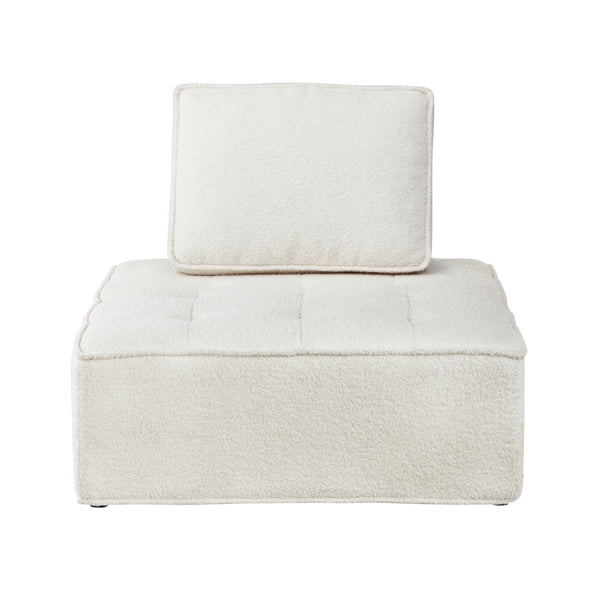 Oikiture 3PCS TOFU Modular Sofa Lounge Chairs Armless Sherpa White - product image 3