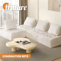 Oikiture 4PCS TOFU Modular Sofa Lounge Chairs Armless Sherpa White - product image 1