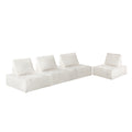 Oikiture 4PCS TOFU Modular Sofa Lounge Chairs Armless Sherpa White - product image 2