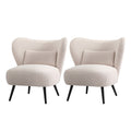Oikiture Corduroy Velvet Armchair - Beige