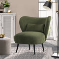Oikiture Corduroy Velvet Armchair - Green
