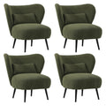Oikiture Corduroy Velvet Armchair - Green