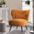 Oikiture Corduroy Velvet Armchair - Orange
