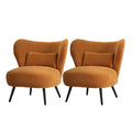 Oikiture Corduroy Velvet Armchair - Orange