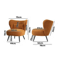 Oikiture Corduroy Velvet Lounge Chair