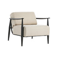 Oikiture Wooden Armchair Lounge Sofa Chair Fabric Accent Armchairs - Beige / 1