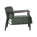 Oikiture Wooden Armchair Lounge Sofa Chair Fabric Accent Armchairs - Green / 1