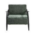 Oikiture Wooden Armchair Lounge Sofa Chair Fabric Accent Armchairs - Green / 2