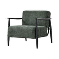 Oikiture Wooden Armchair Lounge Sofa Chair Fabric Accent Armchairs - Green / 2